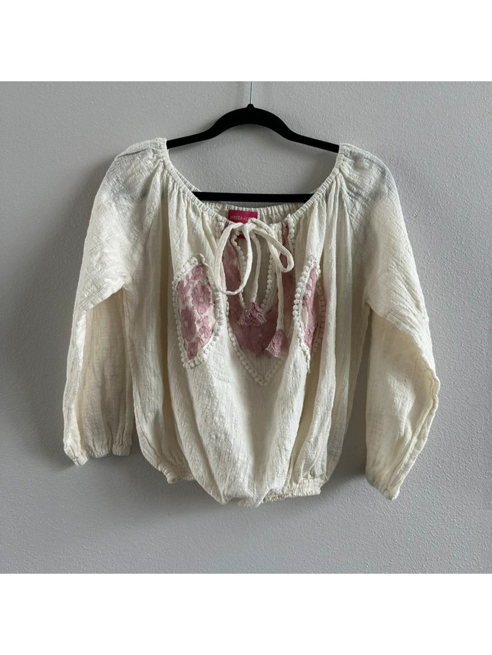 Vanita Rosa boho pink lace top